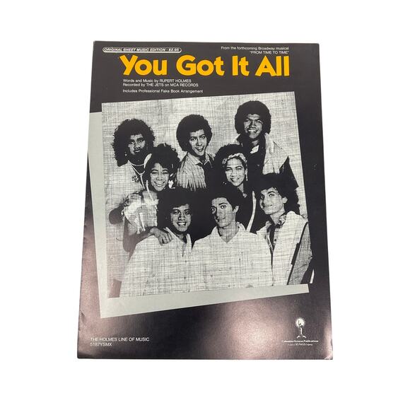 You Got It All Tri-Fold Sheet Music The Jets Rupert Holmes From Time to Time - Picture 1 of 7